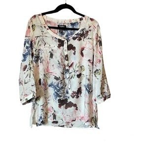 Papillon Floral Blouse Papillon Blanc